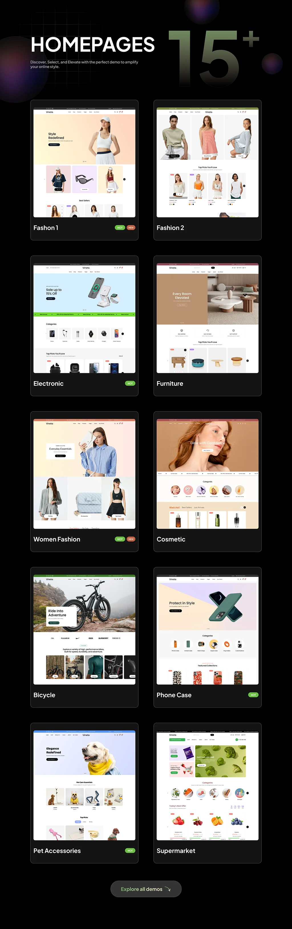 Vineta homepage demo